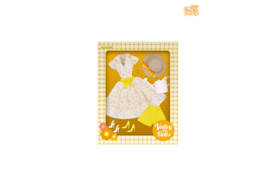 MARYMACY VALLEY OF THE DOLLS: GARDEN PARTY FASHION SET YELLOW BLOSSOMS